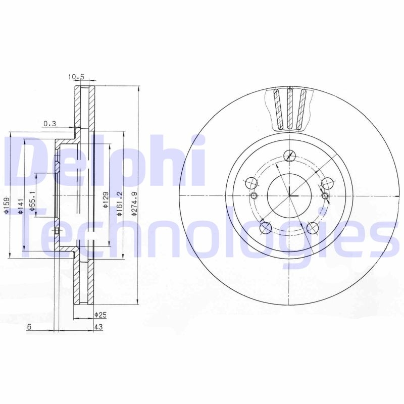 2x DELPHI Bremsscheibe