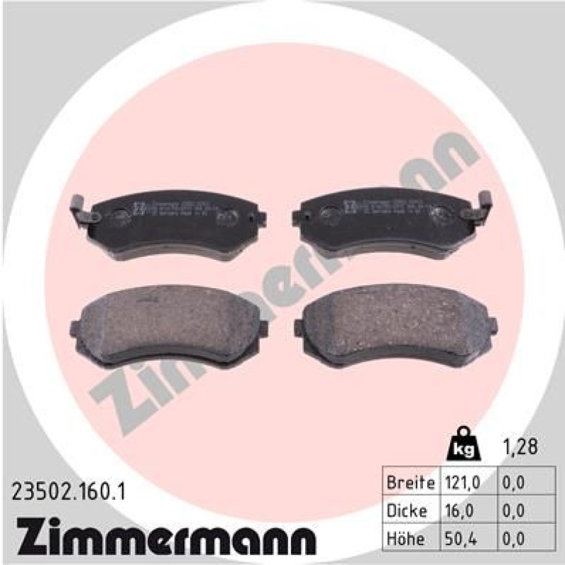 ZIMMERMANN Brake Pad Set, disc brake