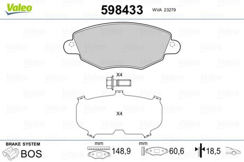 VALEO Brake Pad Set, disc brake