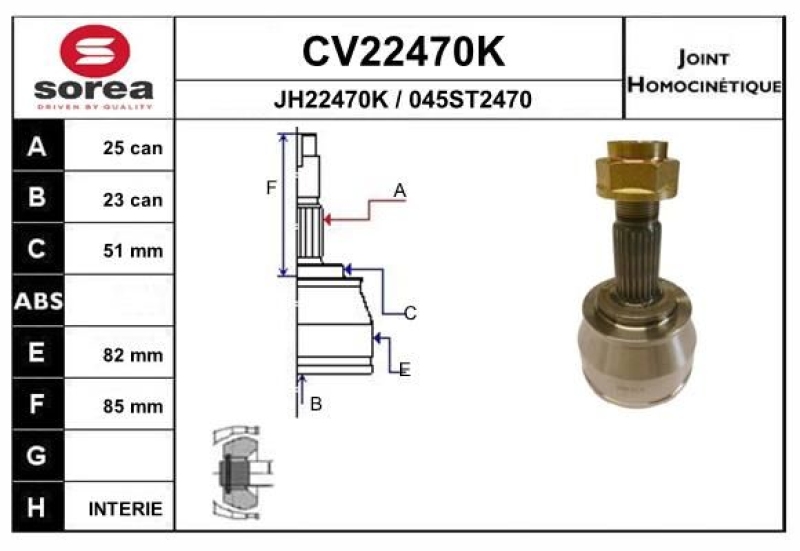 EAI Joint Kit, drive shaft