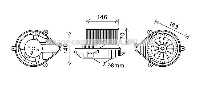 AVA QUALITY COOLING Electric Motor, interior blower