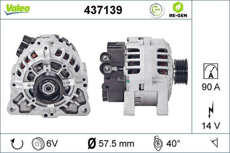 VALEO Alternator VALEO RE-GEN REMANUFACTURED