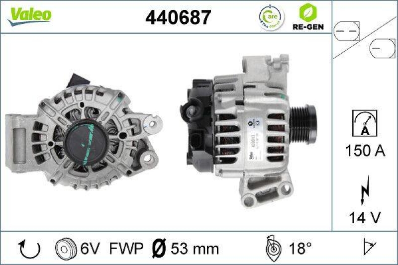 VALEO Alternator VALEO RE-GEN REMANUFACTURED