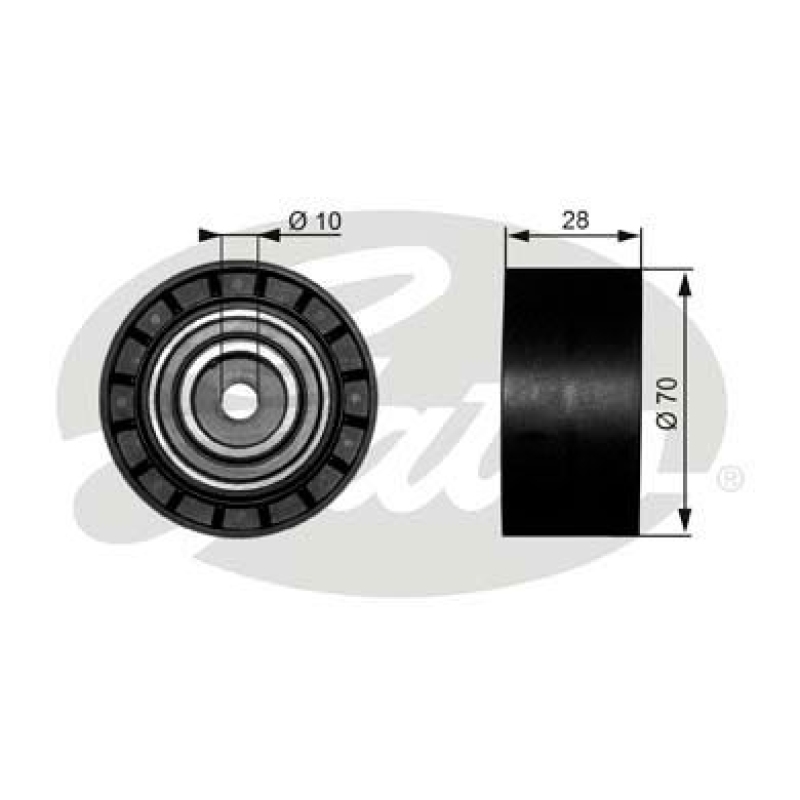 GATES Deflection/Guide Pulley, V-ribbed belt DriveAlign®