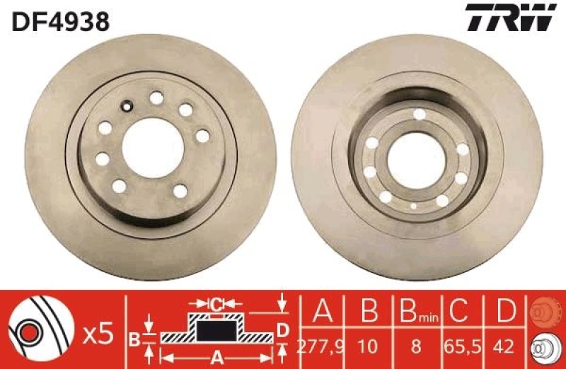 2x TRW Brake Disc