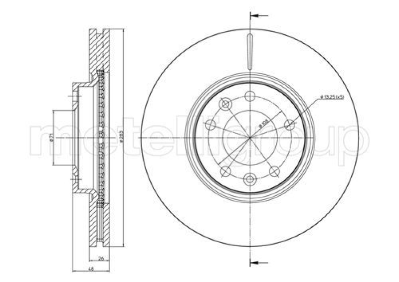 2x METELLI Brake Disc