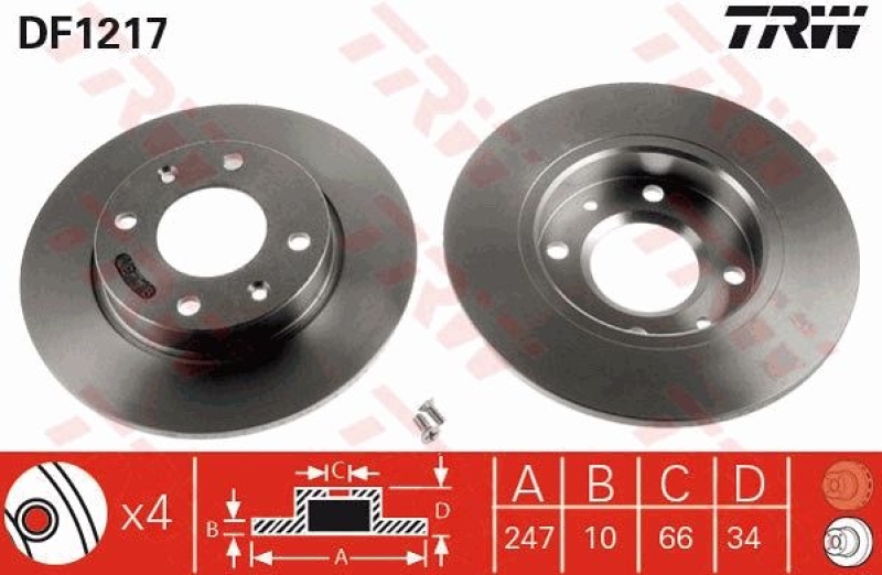 TRW BREMSSCHEIBEN BELÜFTET + BREMSBELÄGE