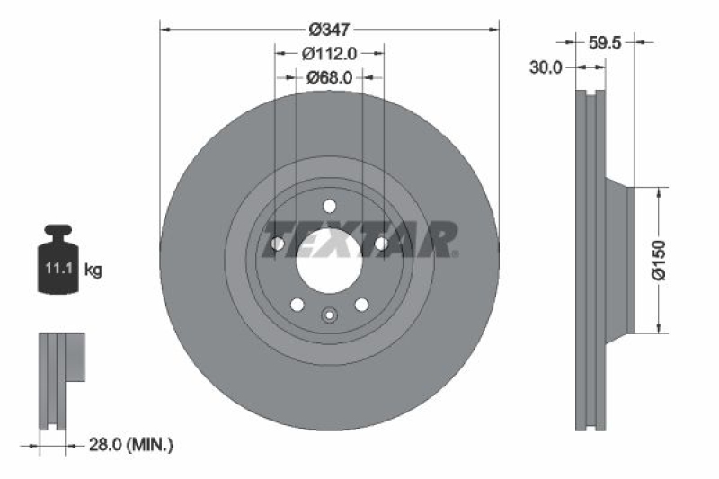 2x TEXTAR Bremsscheibe