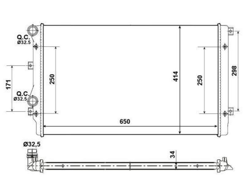 NRF Radiator, engine cooling Economy Class