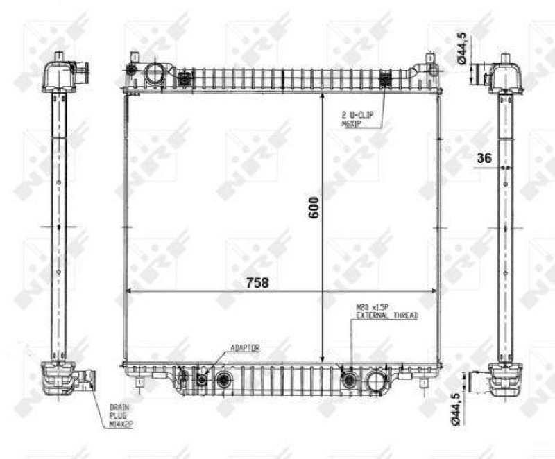 NRF Radiator, engine cooling EASY FIT