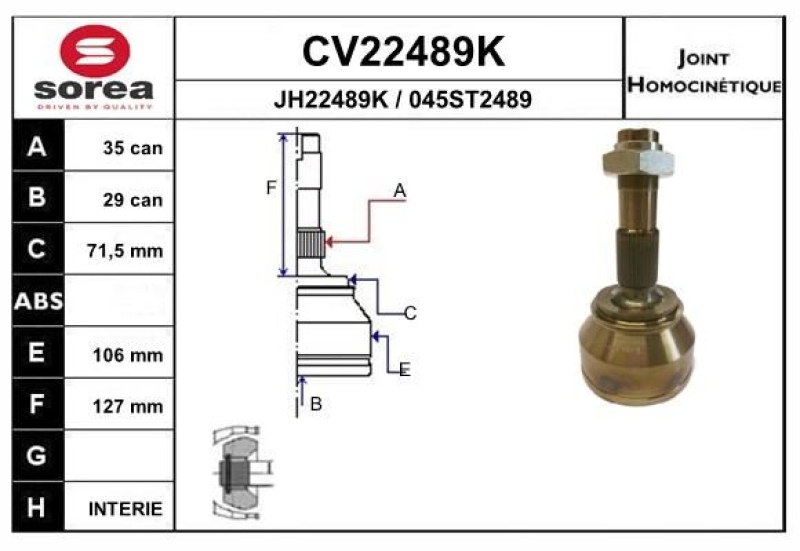 EAI Joint Kit, drive shaft