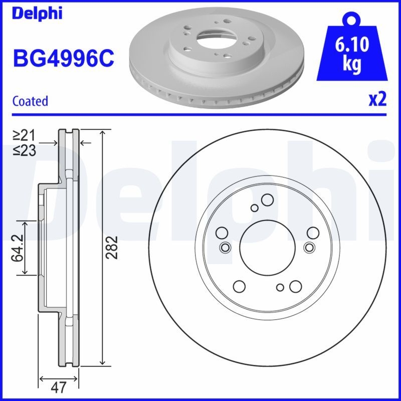 2x DELPHI Bremsscheibe