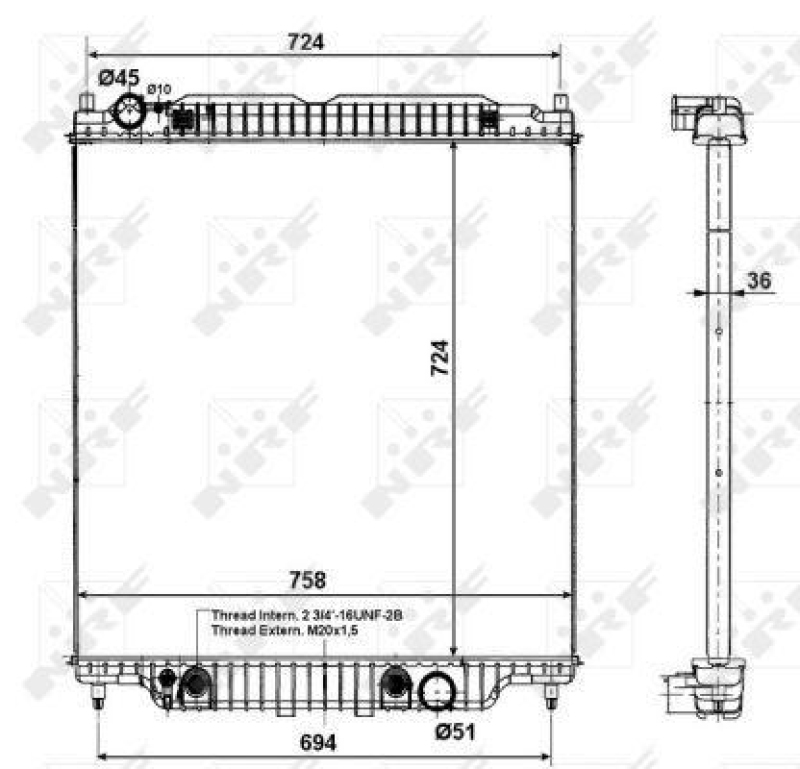 NRF Radiator, engine cooling EASY FIT