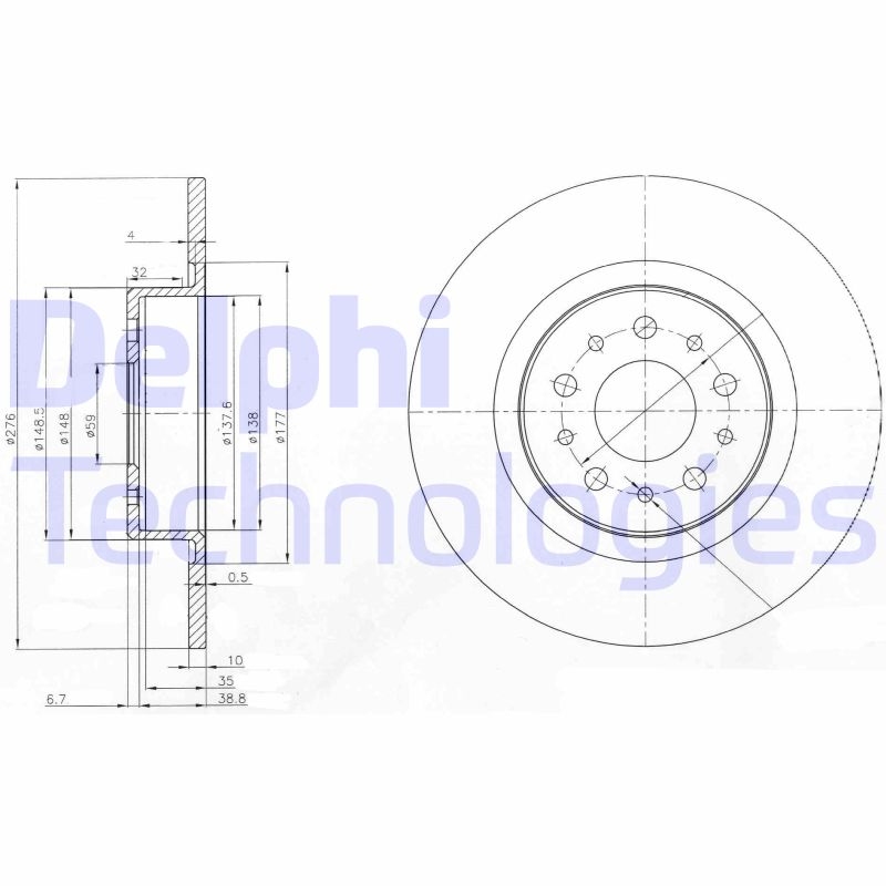 2x DELPHI Bremsscheibe