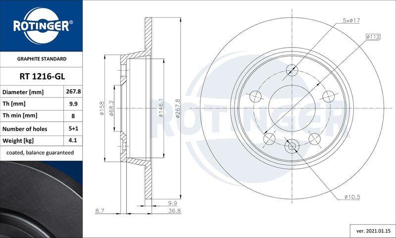 2x ROTINGER Bremsscheibe