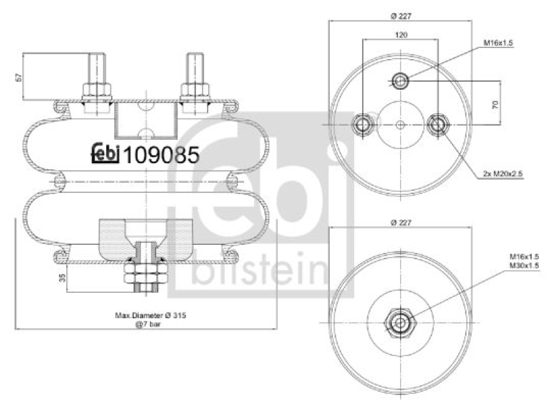 FEBI BILSTEIN Bellow, air suspension