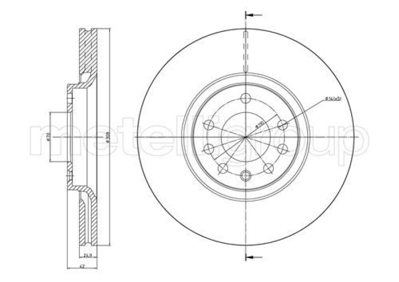 2x METELLI Brake Disc