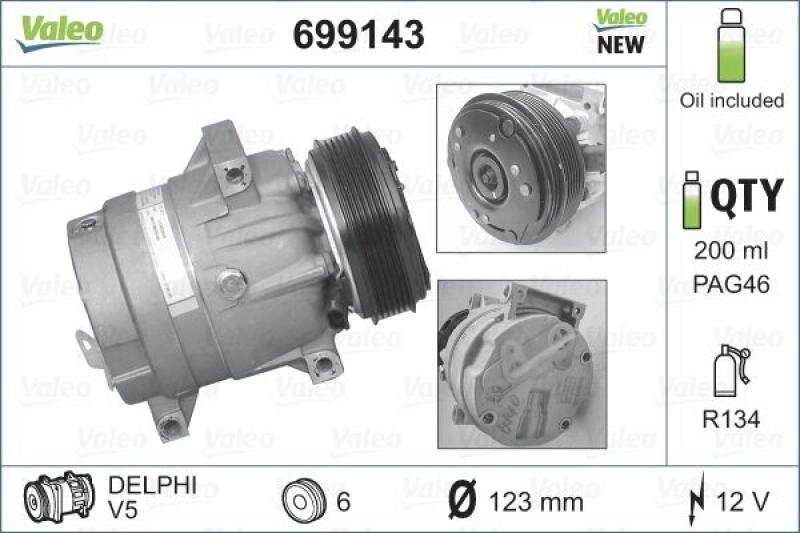 VALEO Compressor, air conditioning NEW ORIGINAL PART