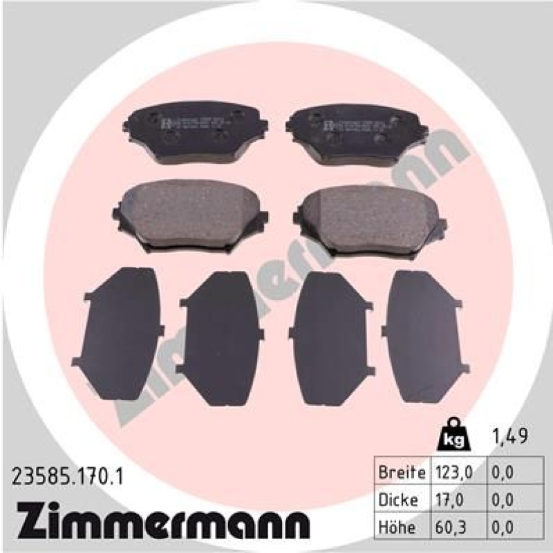 2x ZIMMERMANN Bremsscheiben Ø275mm + Beläge Vorne passend für Toyota RAV 4 II A2