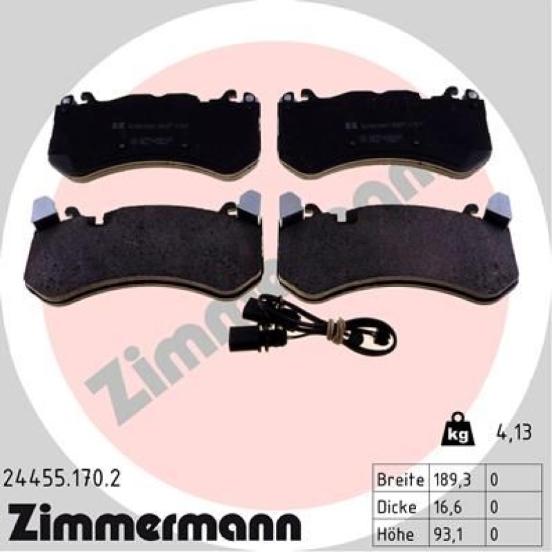 ZIMMERMANN Brake Pad Set, disc brake