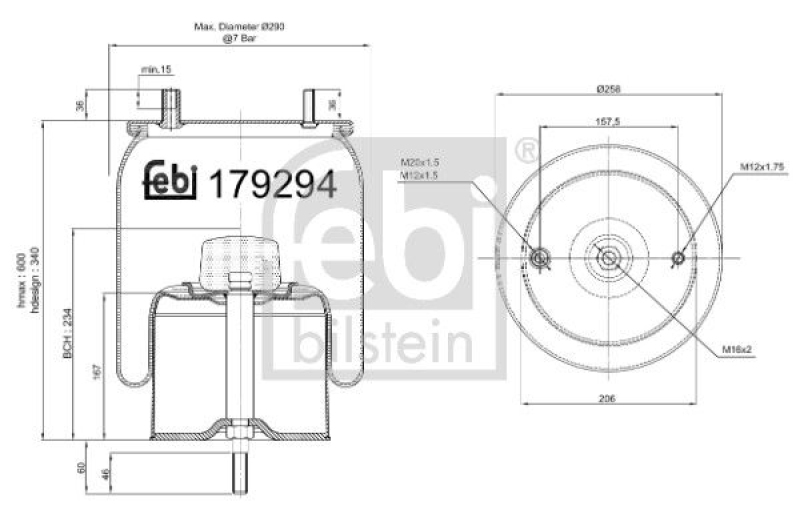 FEBI BILSTEIN Bellow, air suspension