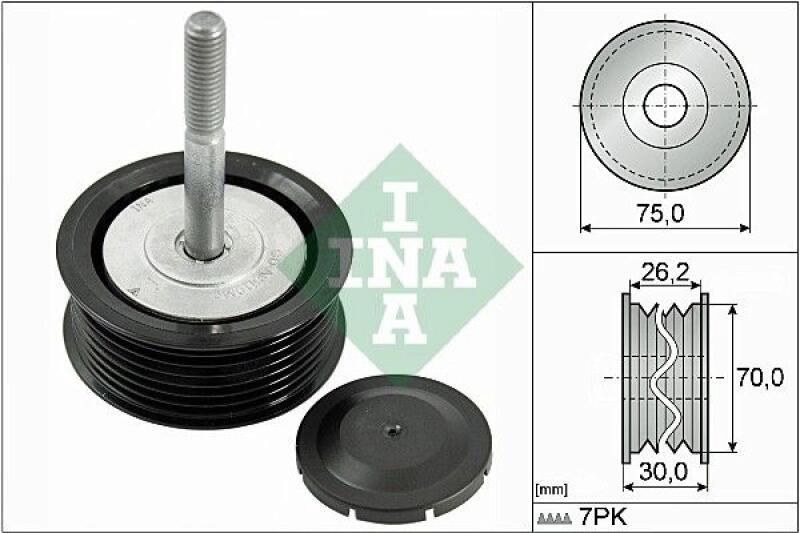 INA Deflection/Guide Pulley, V-ribbed belt