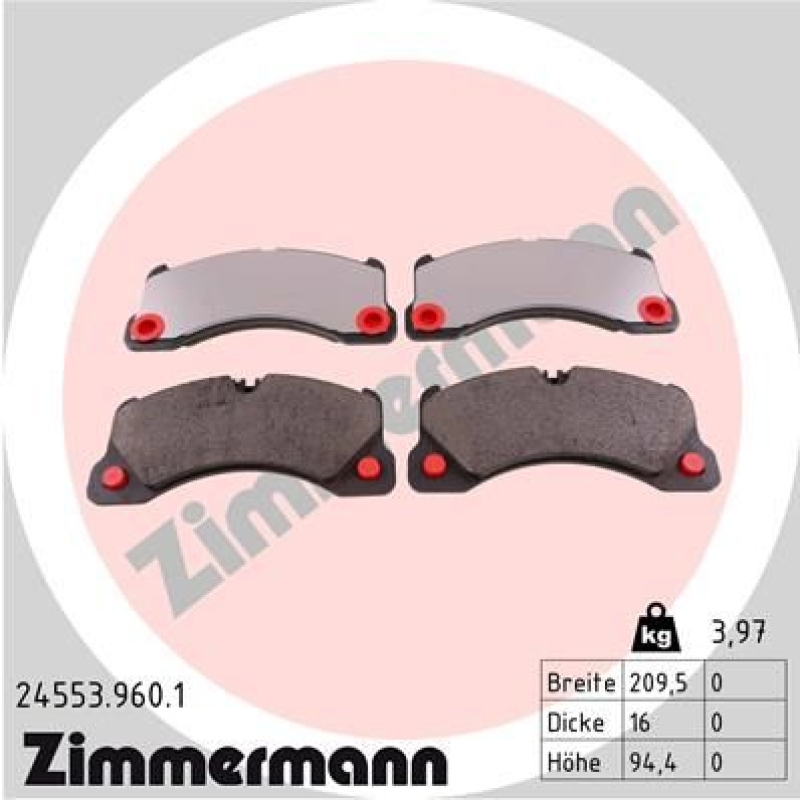 ZIMMERMANN Brake Pad Set, disc brake rd:z