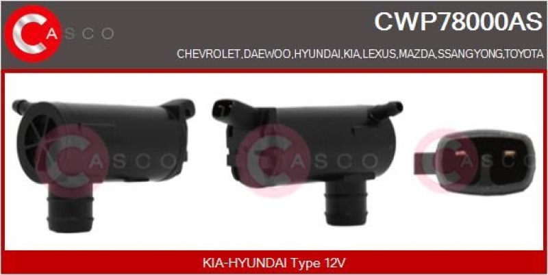 CASCO Washer Fluid Pump, window cleaning