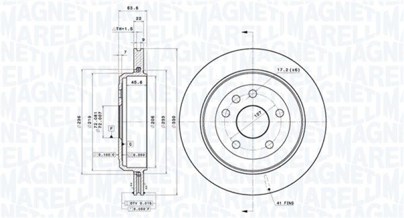 2x MAGNETI MARELLI Bremsscheibe