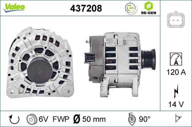 VALEO Alternator VALEO RE-GEN REMANUFACTURED