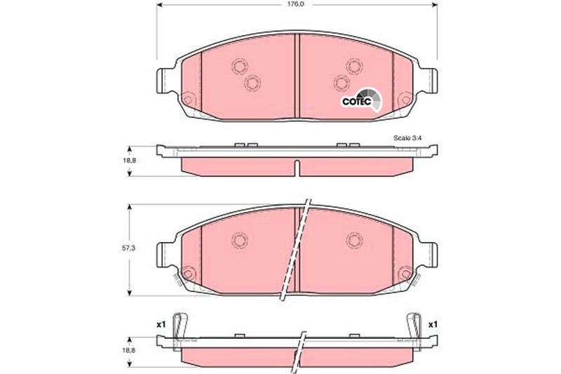 TRW Brake Pad Set, disc brake COTEC