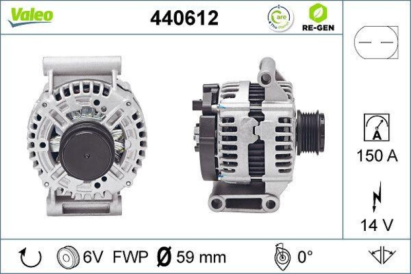 VALEO Alternator VALEO RE-GEN REMANUFACTURED