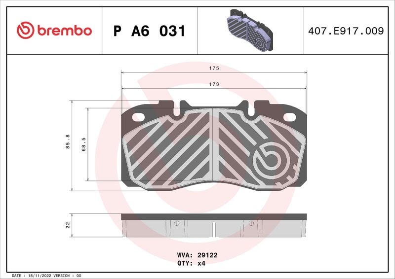 BREMBO Brake Pad Set, disc brake PRIME LINE