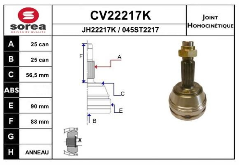 EAI Joint Kit, drive shaft