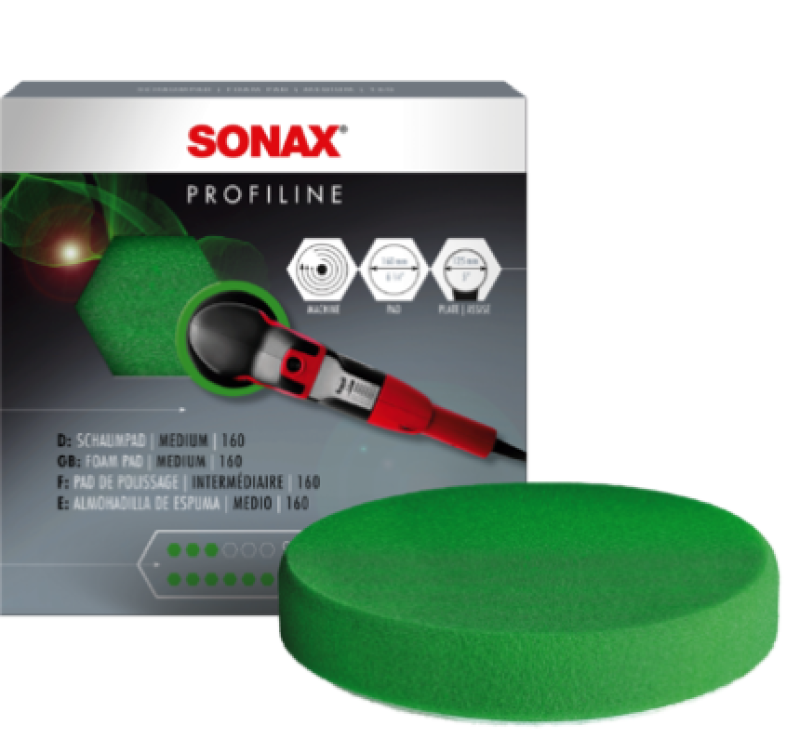 SONAX Attachment, polishing machine Polishing sponge green 160 (medium)