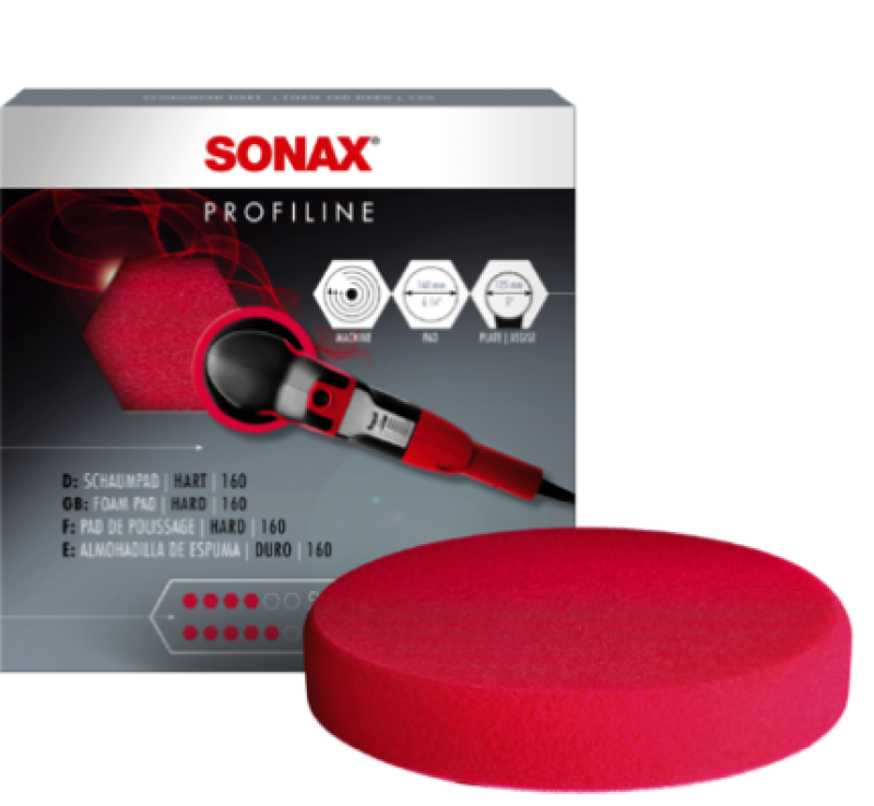 SONAX Aufsatz, Poliermaschine PolierSchwamm rot 160 (hart) - SchleifPad -