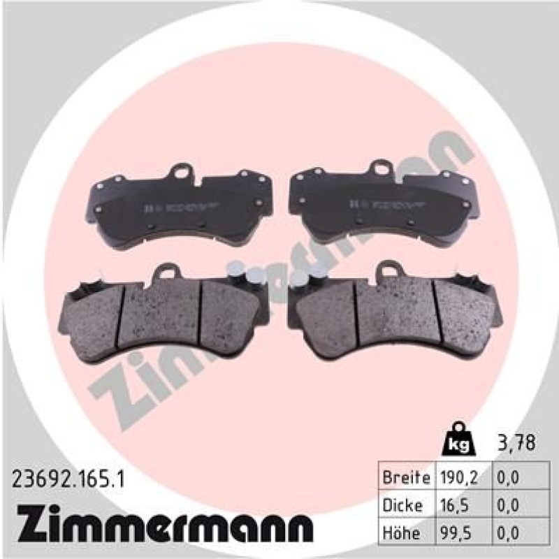 ZIMMERMANN Brake Pad Set, disc brake