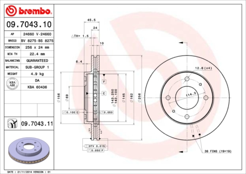 2x BREMBO Brake Disc PRIME LINE