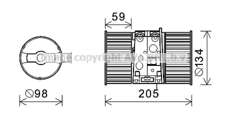 AVA QUALITY COOLING Electric Motor, interior blower