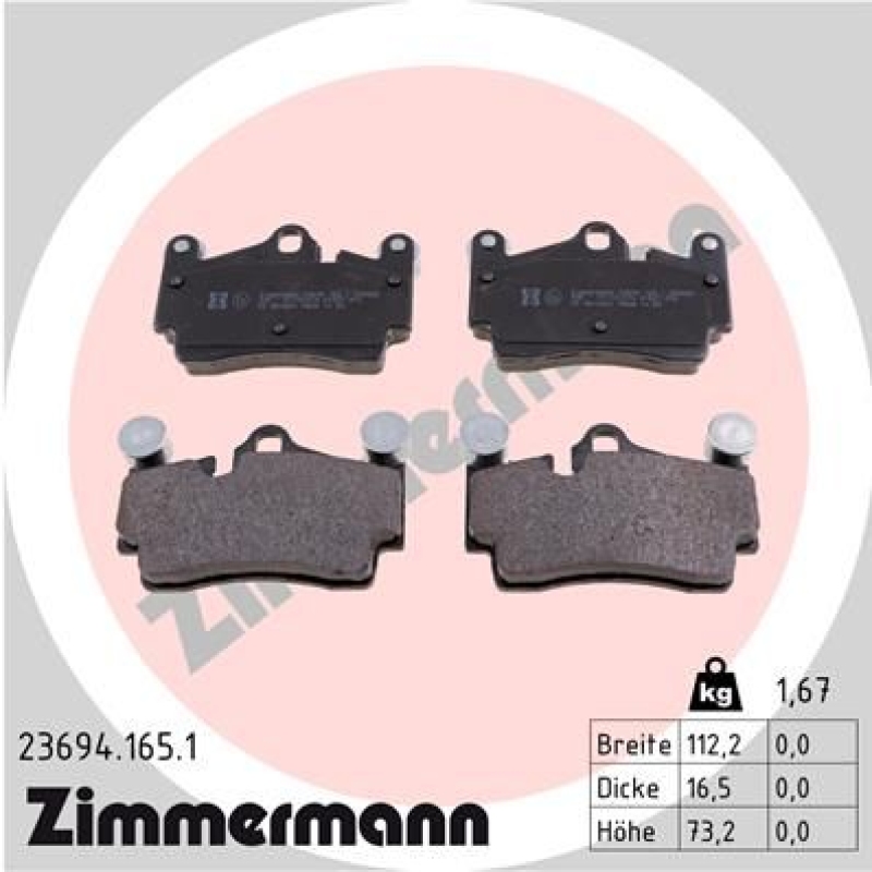 ZIMMERMANN Bremsbelagsatz, Scheibenbremse