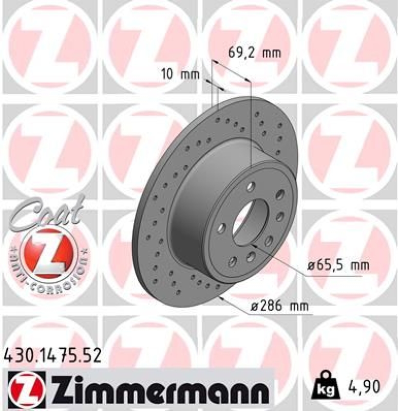 2x ZIMMERMANN Bremsscheibe SPORT COAT Z