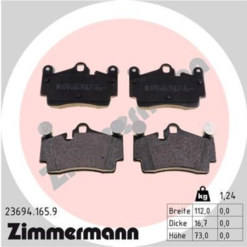 ZIMMERMANN Brake Pad Set, disc brake pb:z