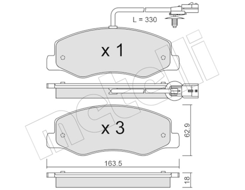 METELLI Brake Pad Set, disc brake