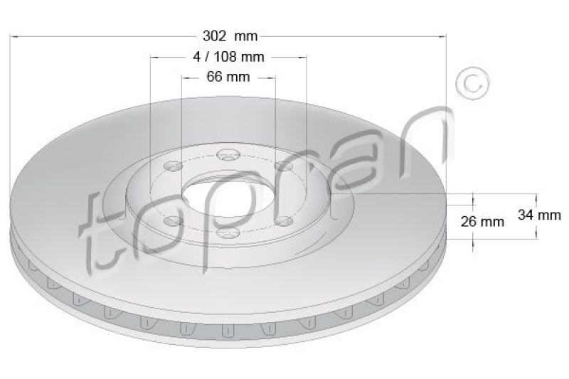 2x TOPRAN Bremsscheibe COATED