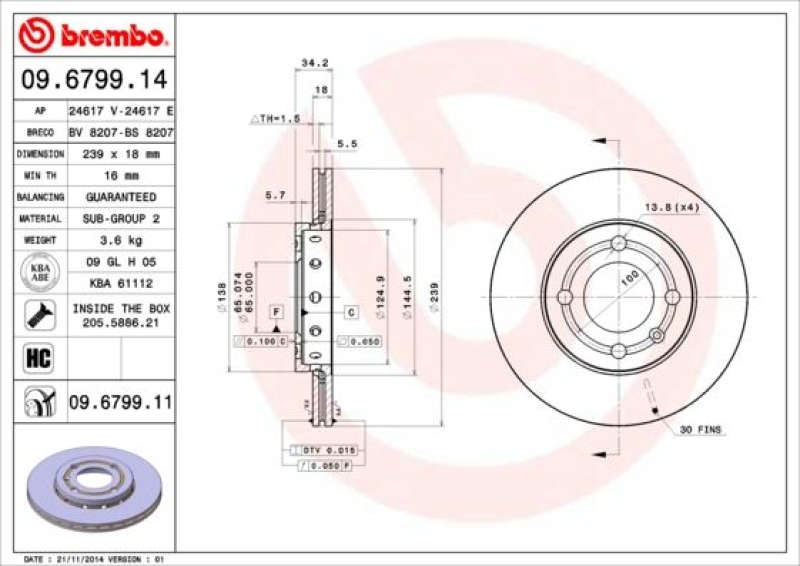 BREMBO BREMSSCHEIBEN + BREMBO BREMSBELÄGE