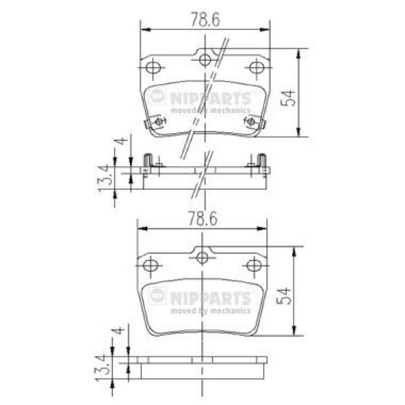 NIPPARTS Brake Pad Set, disc brake