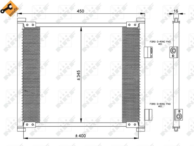 NRF Condenser, air conditioning EASY FIT