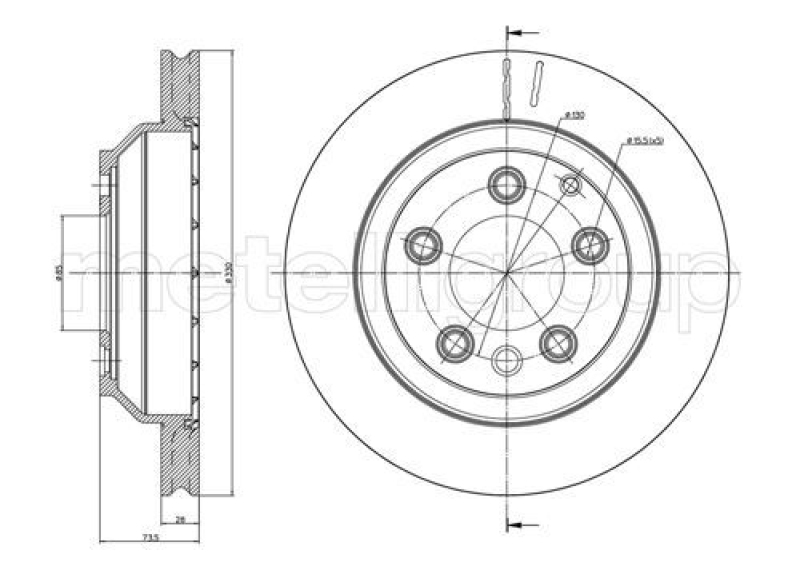 2x METELLI Brake Disc