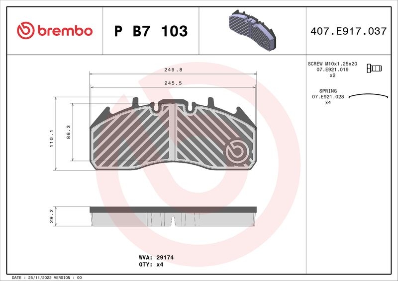 BREMBO Brake Pad Set, disc brake PRIME LINE