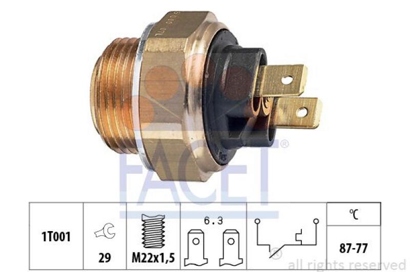 FACET Temperature Switch, radiator fan Made in Italy - OE Equivalent